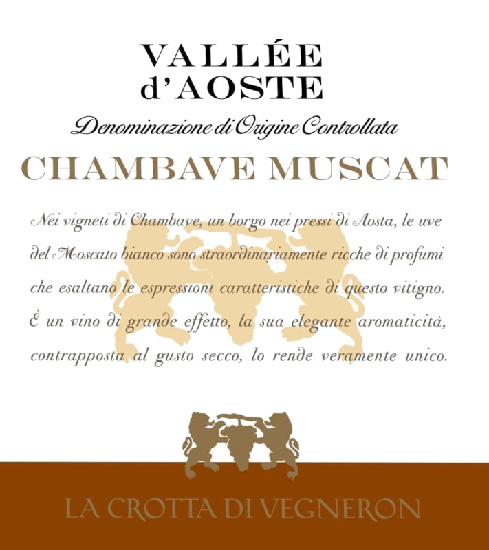 La Crotta di Vigneron Valle d'Aosta Chambave Muscat 2012 Front Label