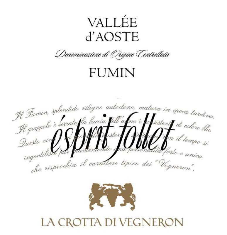 La Crotta di Vigneron Valle d'Aosta Espirit Follet Fumin 2010 Front Label