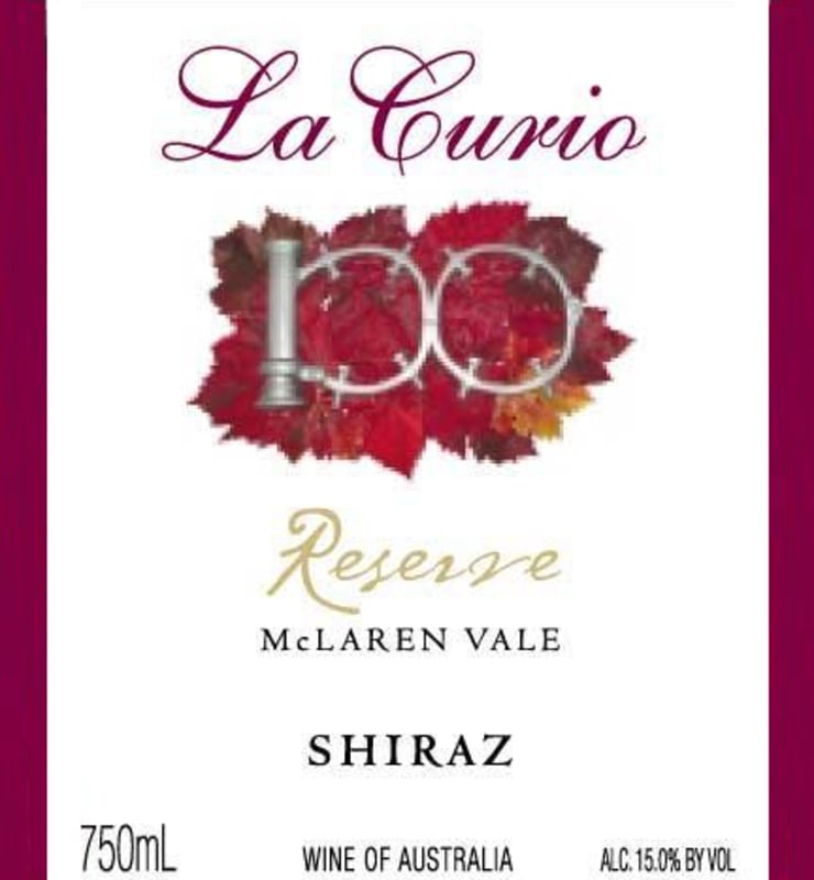 La Curio Wines Reserve Shiraz 2007 Front Label