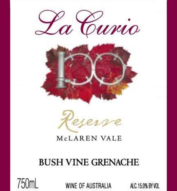 La Curio Wines Bush Vine Reserve Grenache 2007 Front Label