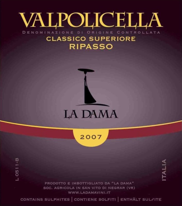 La Dama Valpolicella Ripasso Classico Superiore 2007 Front Label