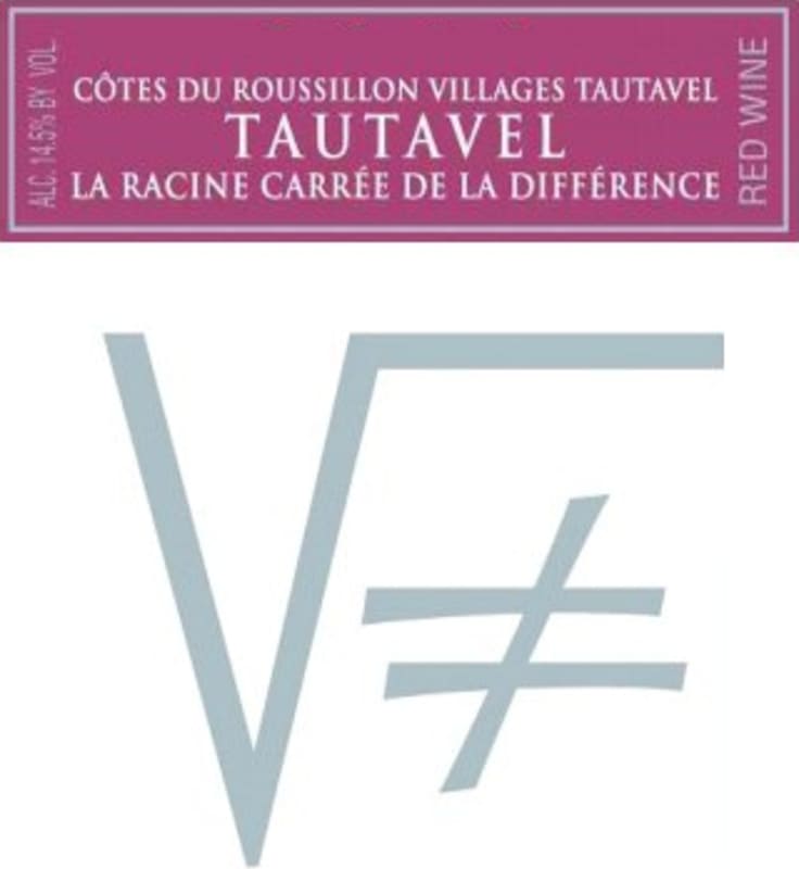 La Difference Roussillon Cotes du Roussillon Villages Tautavel La Racine Carre 2012 Front Label