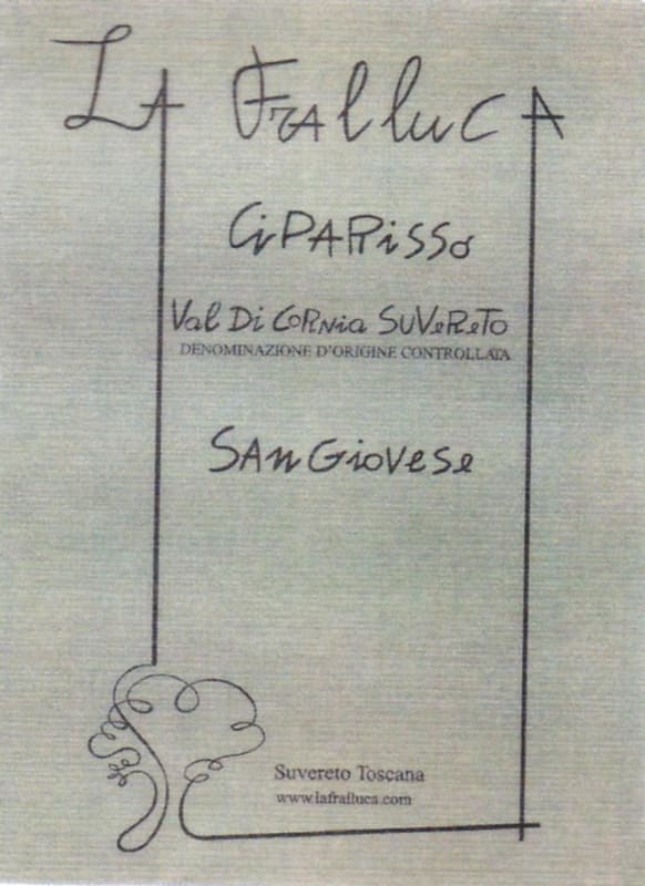 La Fralluca Suvereto Ciparisso Sangiovese 2009 Front Label