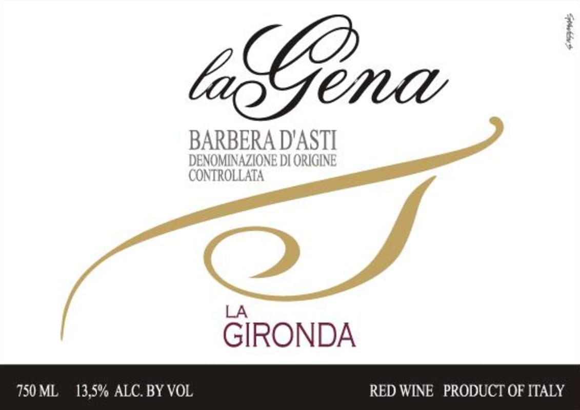 Alberto Serenelli Barbera d'Asti La Gena 2010 Front Label