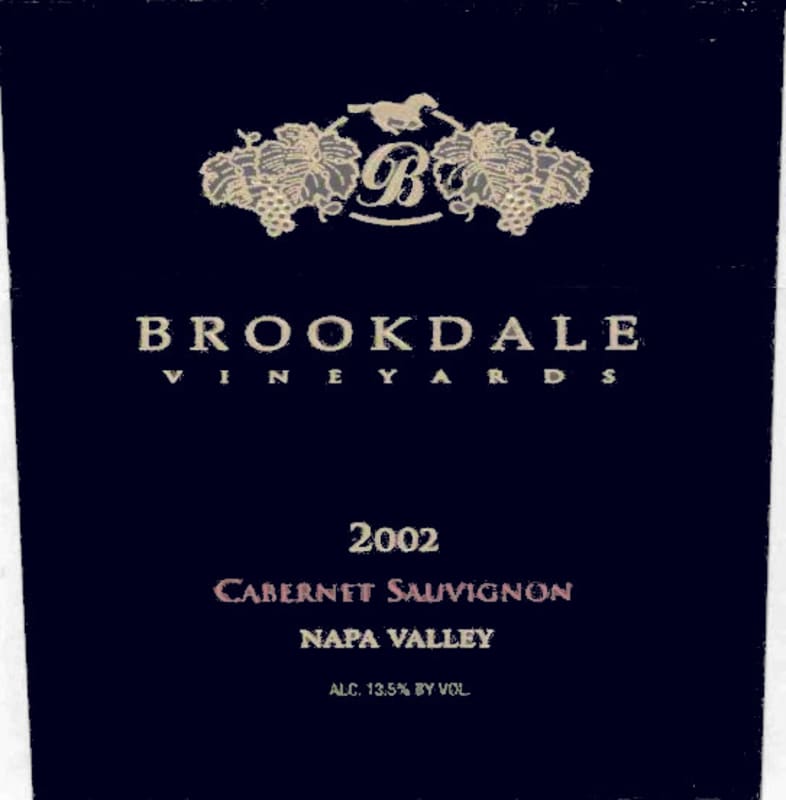 Brookdale Vineyards Cabernet Sauvignon 2002 Front Label