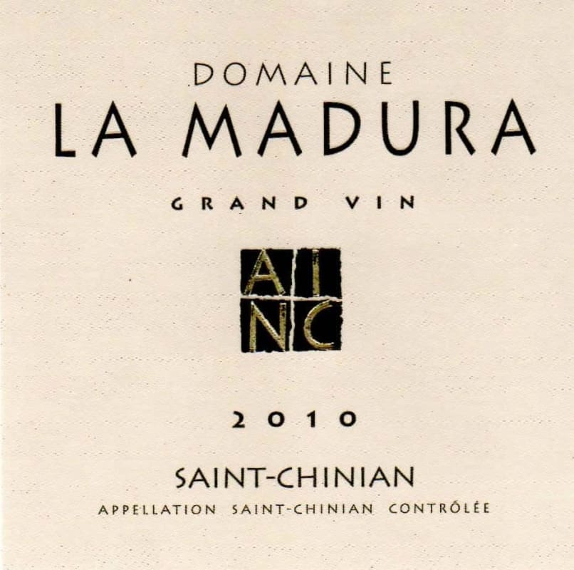 La Madura Saint-Chinian Grand Vin 2010 Front Label
