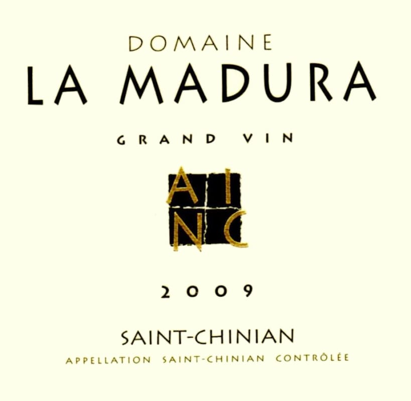 La Madura Saint-Chinian Grand Vin 2009 Front Label