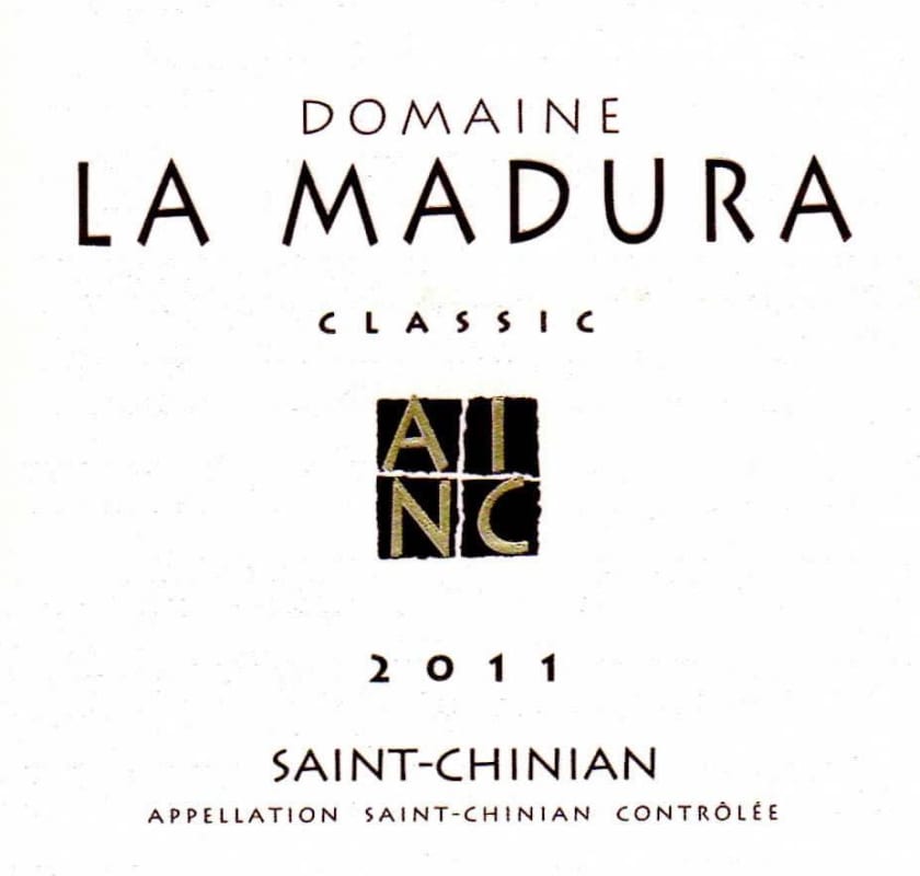 La Madura Saint-Chinian Classic 2011 Front Label