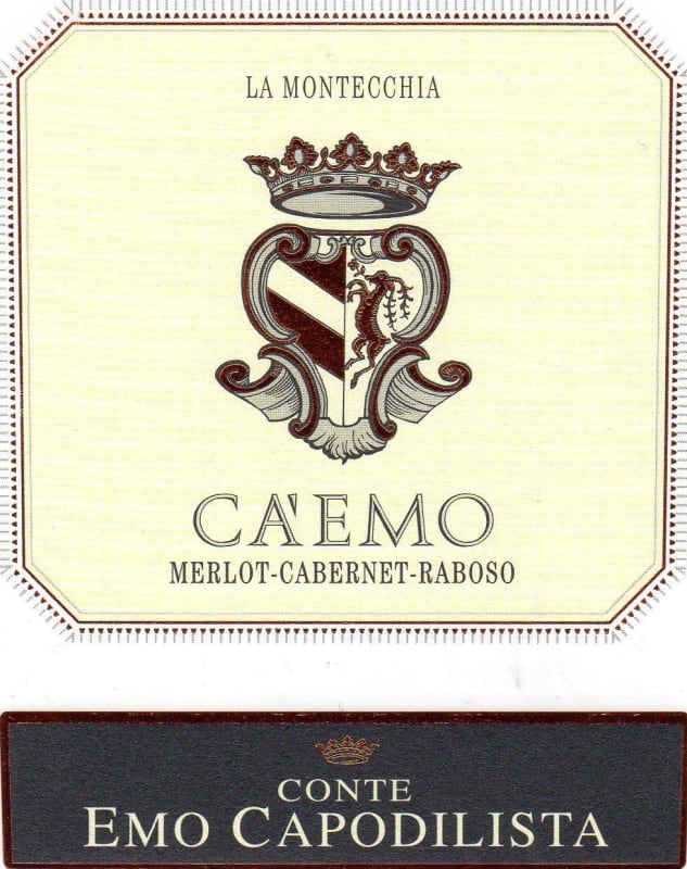 La Montecchia Colli Euganei Ca'Emo 2014 Front Label