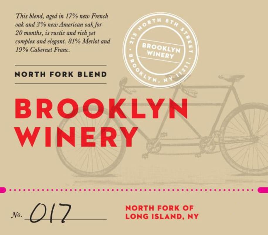 Brooklyn Winery North Fork Blend Red 2012 Front Label