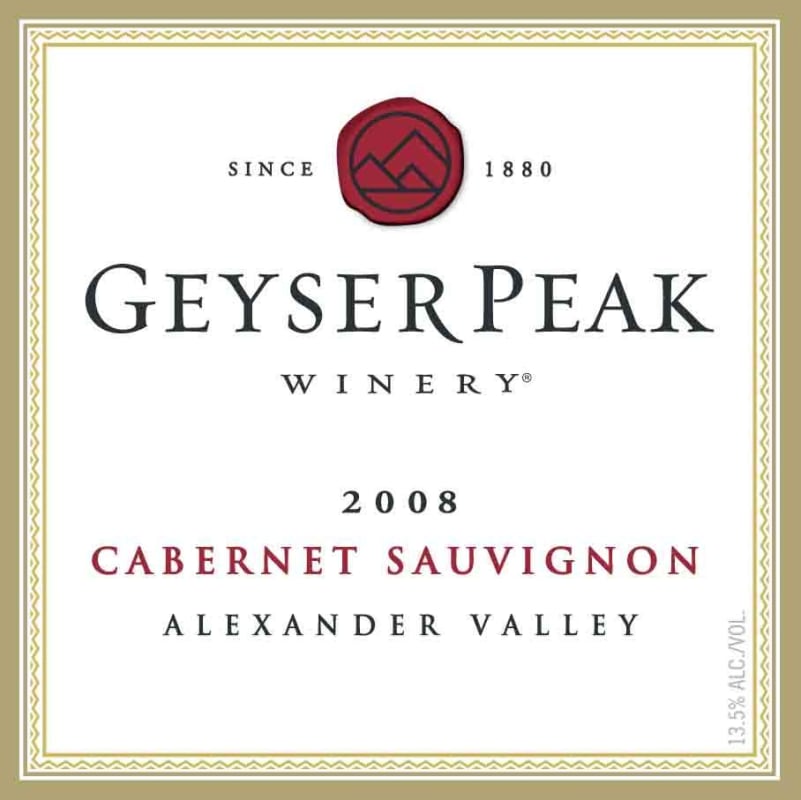 Geyser Peak Alexander Valley Cabernet Sauvignon 2008 Front Label