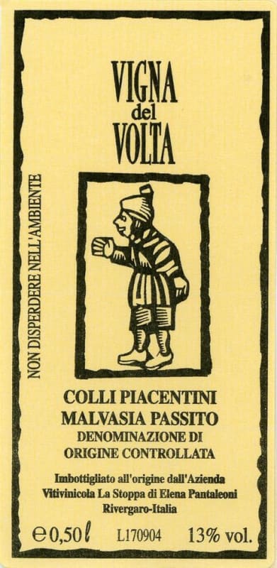 La Stoppa Colli Piacentini Vigna del Volta Malvasia Passito 2004 Front Label