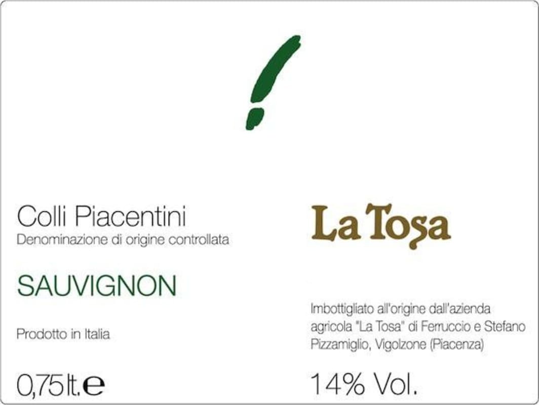 La Tosa Colli Piacentini Luna Sauvignon 2014 Front Label