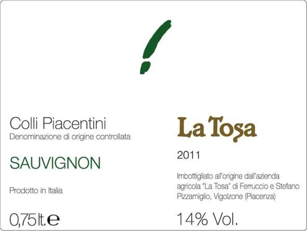 La Tosa Colli Piacentini Luna Sauvignon 2011 Front Label