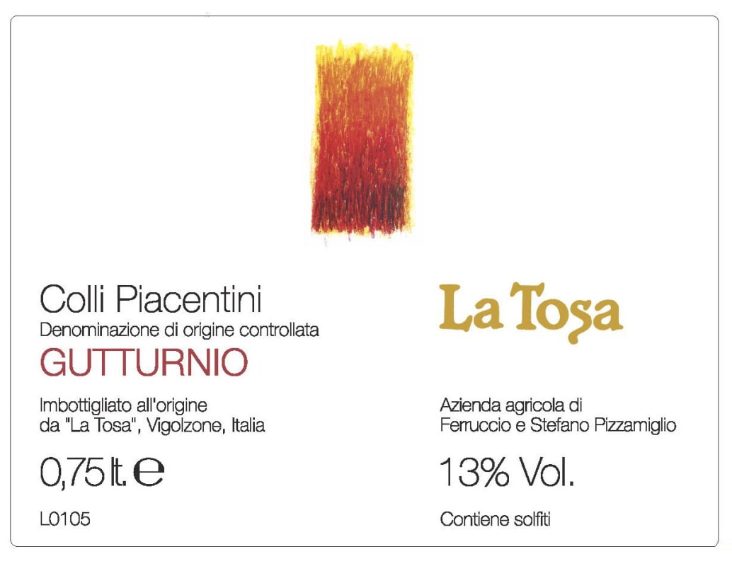 La Tosa Colli Piacentini Gutturnio 2005 Front Label