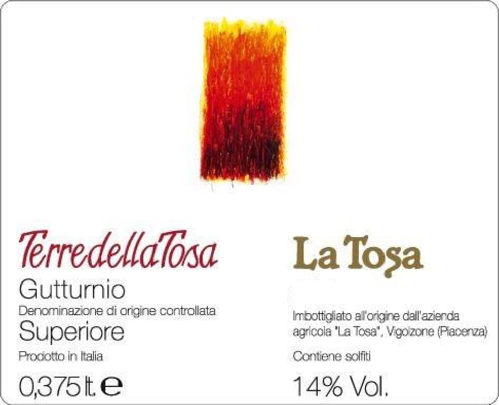 La Tosa Gutturnio Terre della Tosa Superiore 2014 Front Label