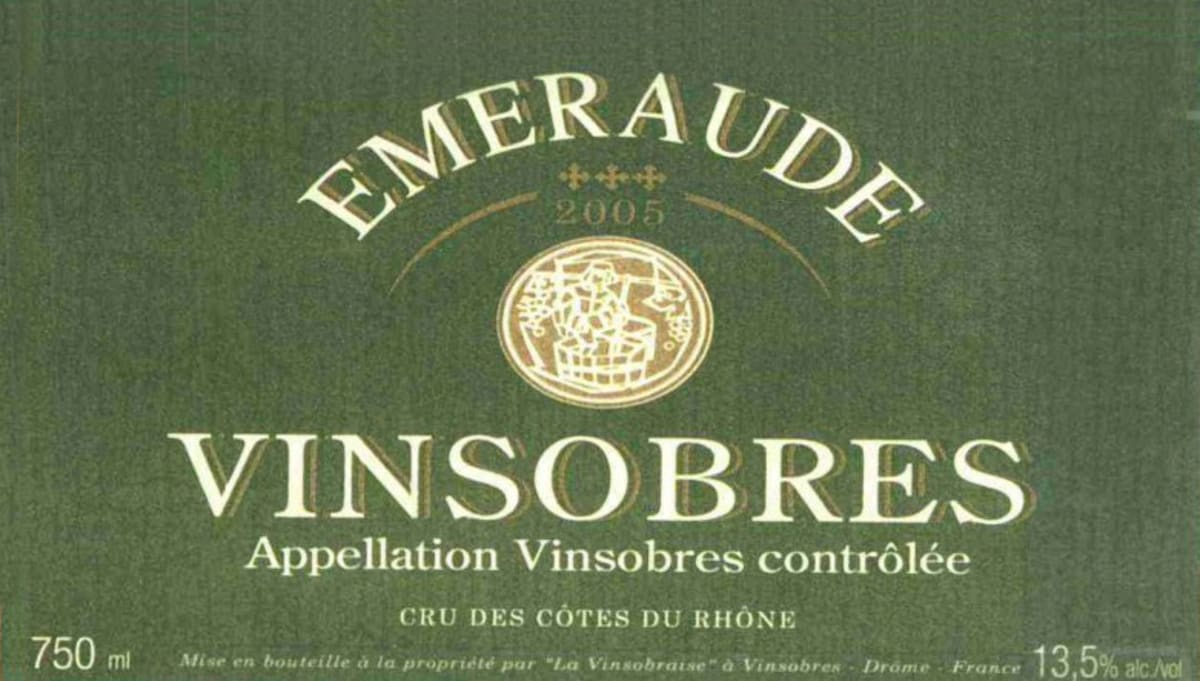 La Vinsobraise Vinsobres Emeraude 2005 Front Label
