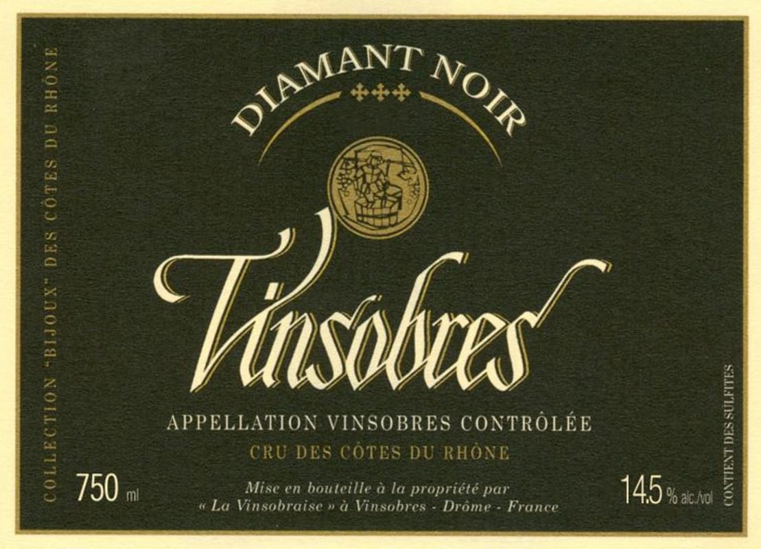 La Vinsobraise Vinsobres Diamant Noir 2014 Front Label