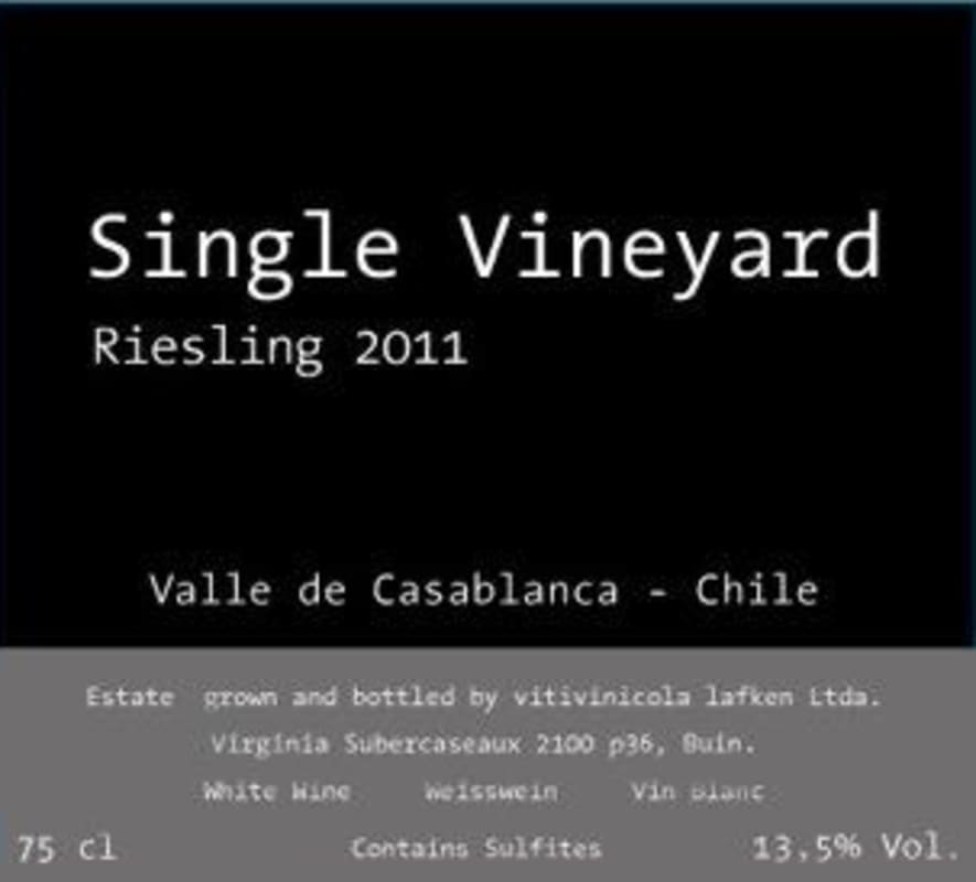 Lafken Riesling 2011 Front Label