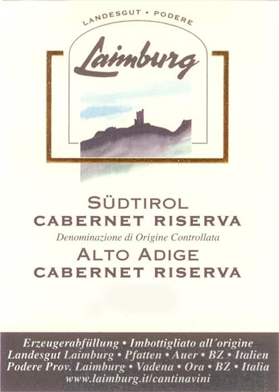 Laimburg Sudtirol Alto Adige Sass Roa Riserva Cabernet Sauvignon 2009 Front Label