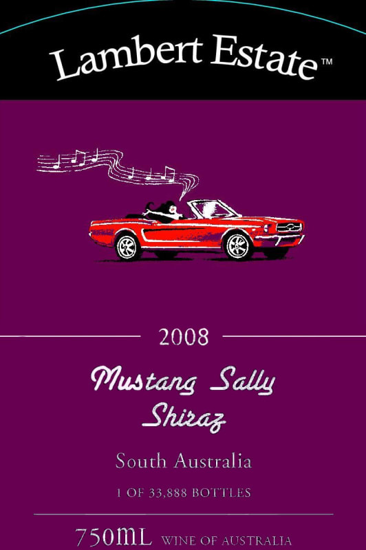 Lambert Estate Mustang Sally Shiraz 2008 Front Label