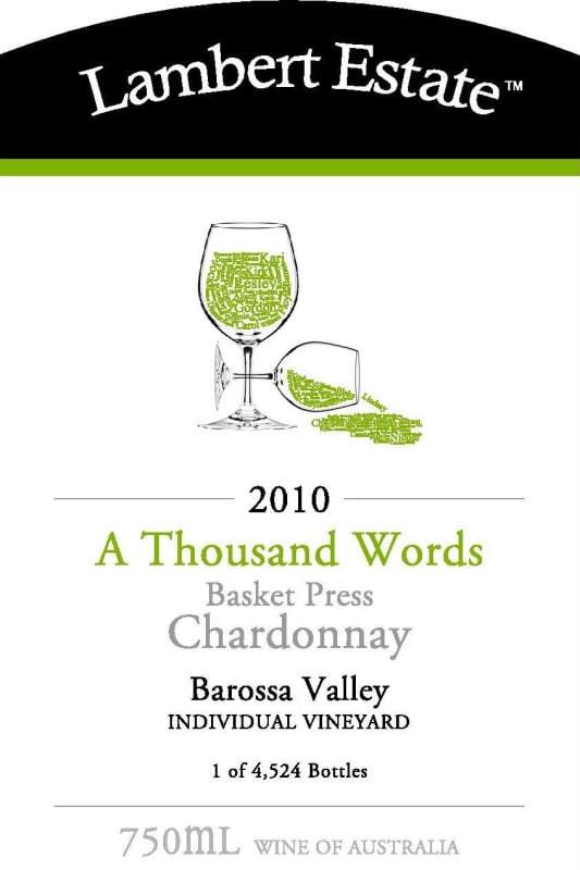 Lambert Estate A Thousand Words Basket Press Chardonnay 2010 Front Label