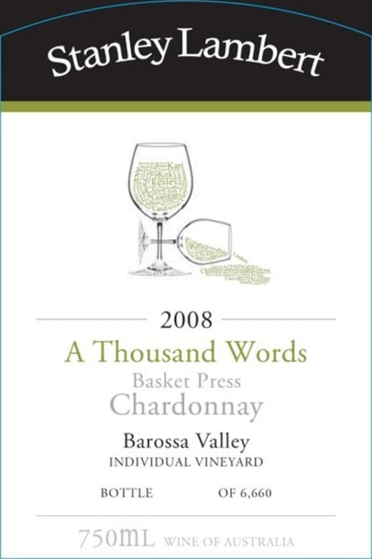 Lambert Estate A Thousand Words Basket Press Chardonnay 2008 Front Label