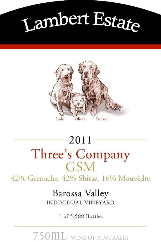 Lambert Estate Three's GSM 2011 Front Label