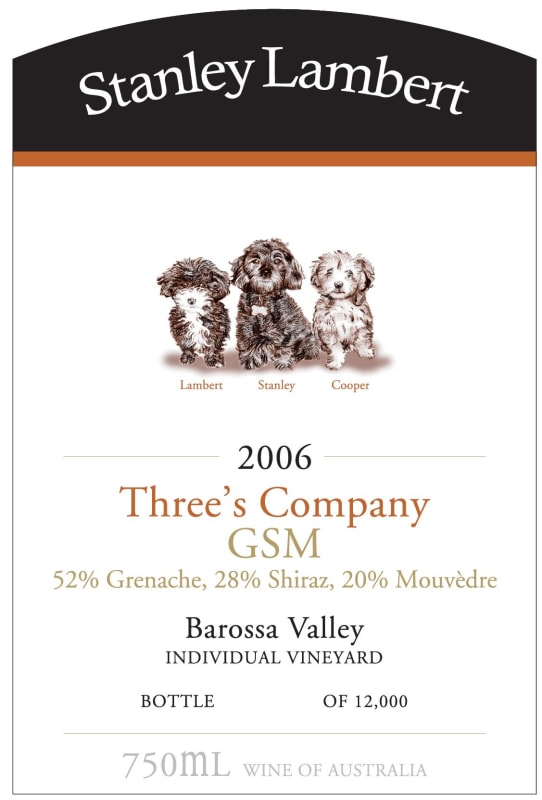 Lambert Estate Three's GSM 2006 Front Label