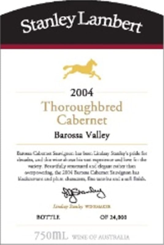 Lambert Estate Thoroughbred Cabernet Sauvignon 2004 Front Label