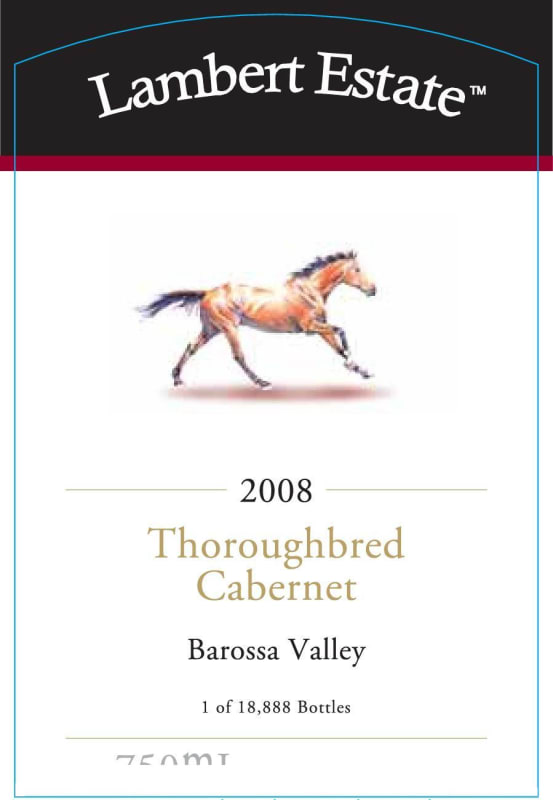 Lambert Estate Thoroughbred Cabernet Sauvignon 2008 Front Label