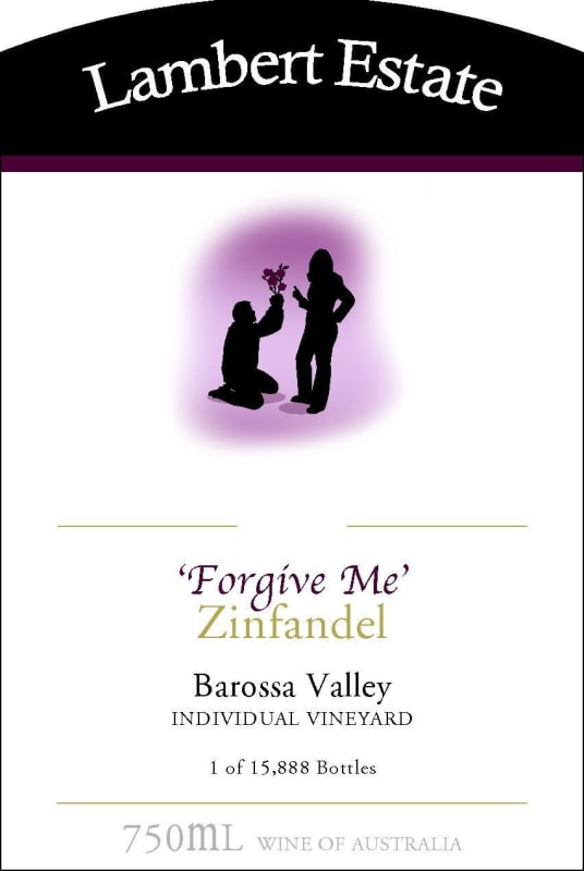 Lambert Estate Forgive Me Zinfandel 2013 Front Label
