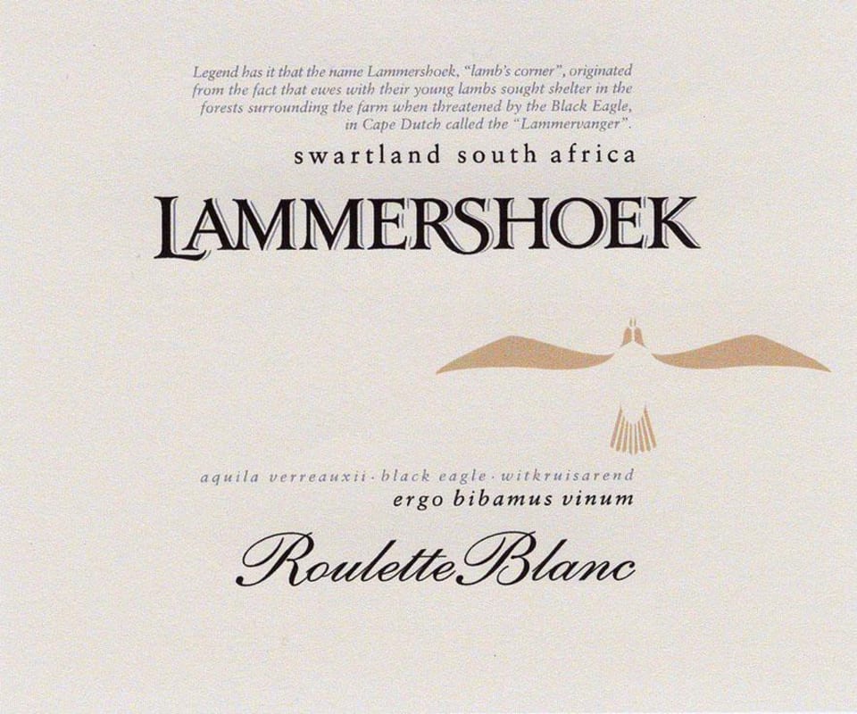 Lammershoek Winery Roulette Blanc 2010 Front Label