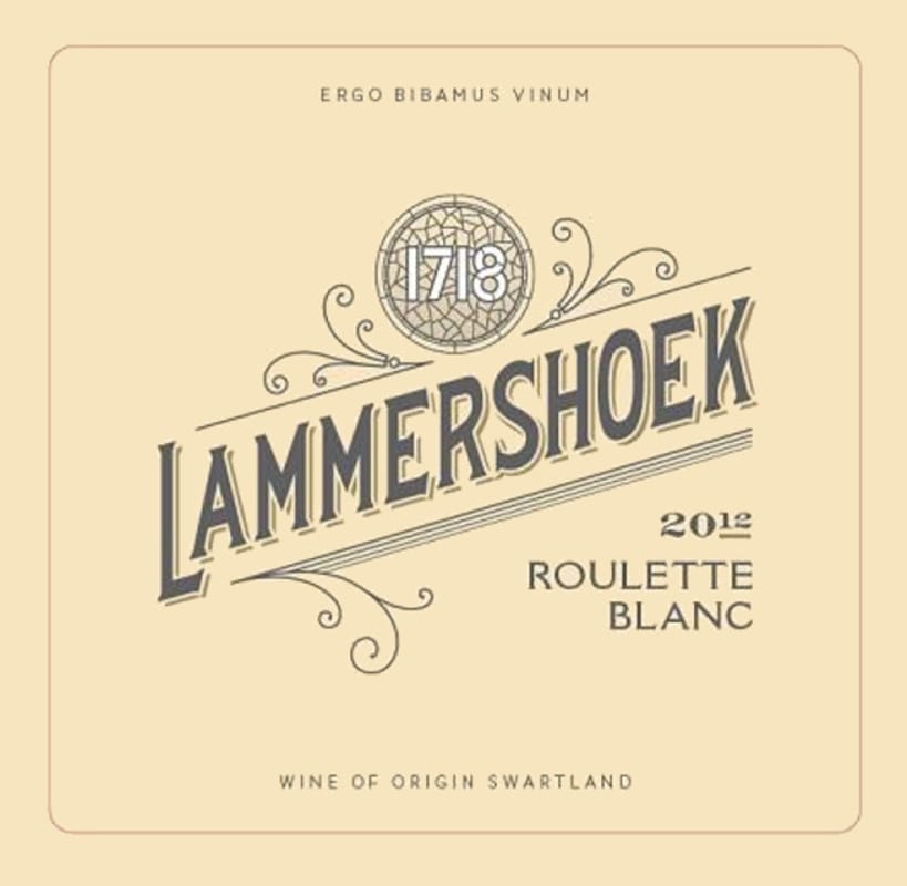 Lammershoek Winery Roulette Blanc 2012 Front Label