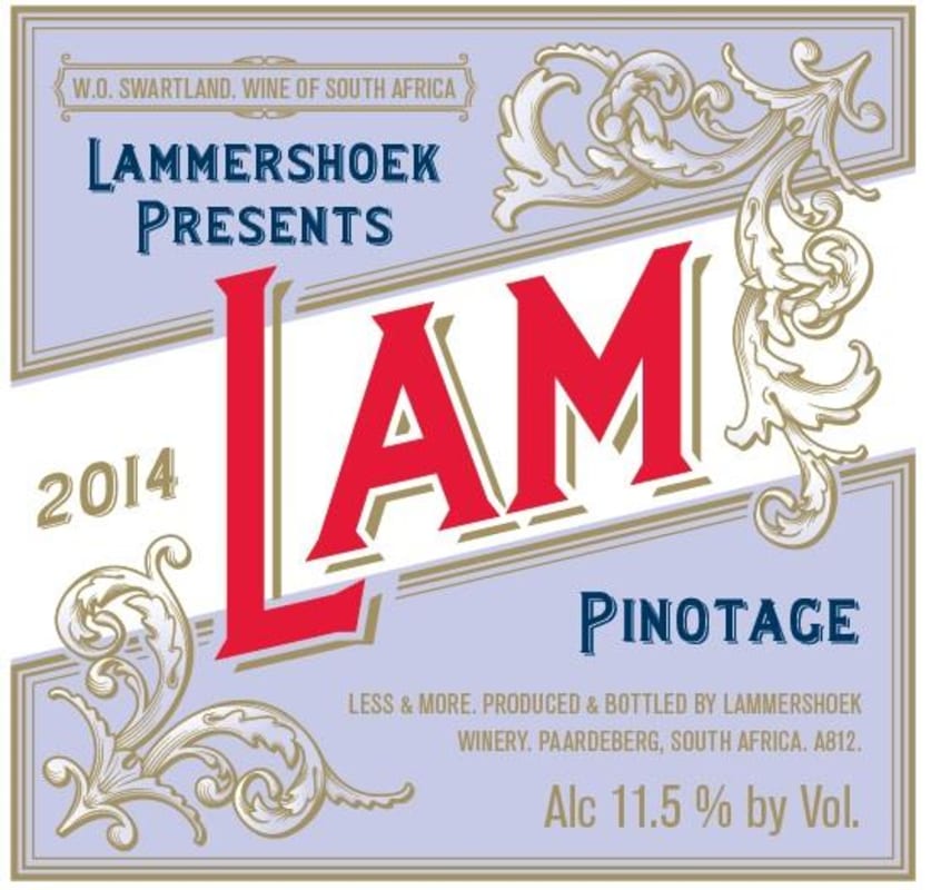 Lammershoek Winery LAM Pinotage 2014 Front Label