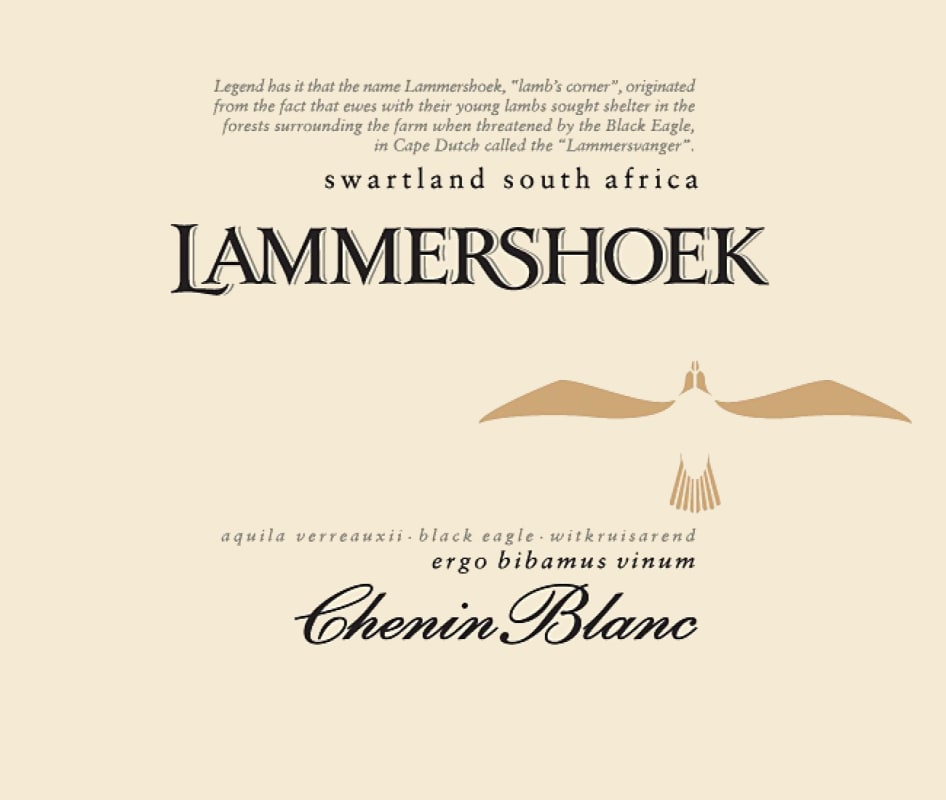 Lammershoek Winery Chenin Blanc 2012 Front Label