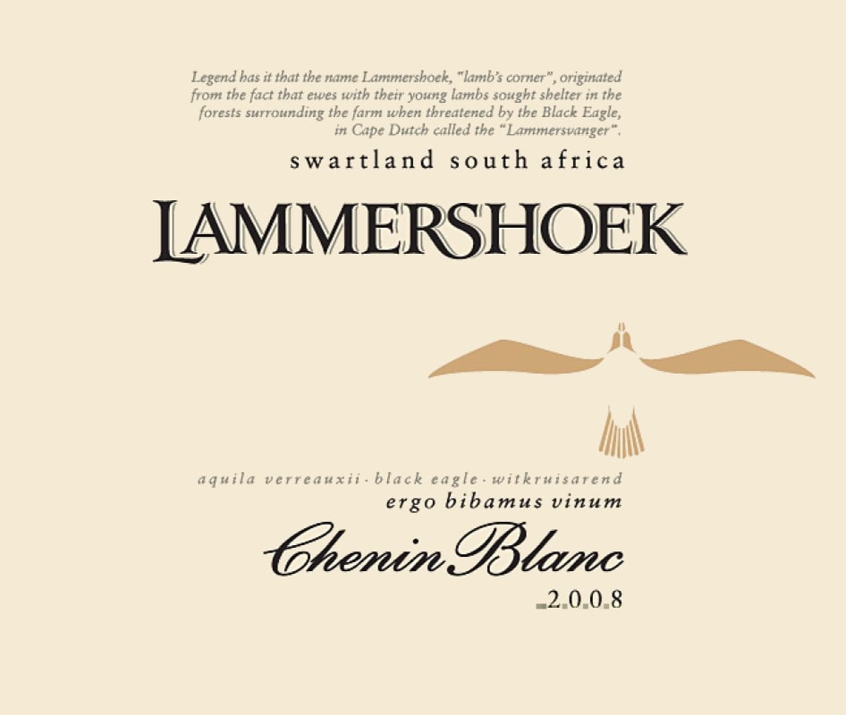 Lammershoek Winery Chenin Blanc 2008 Front Label