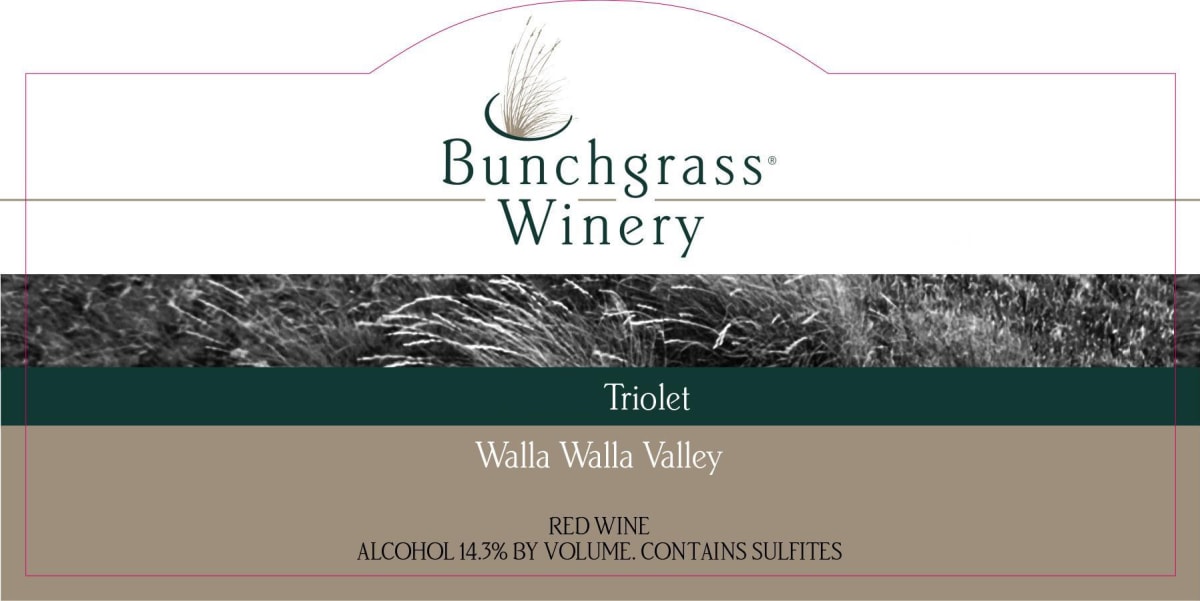 Bunchgrass Winery Triolet Red 2012 Front Label
