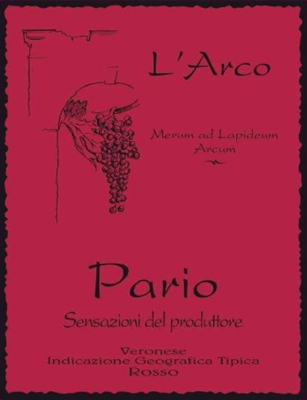 L'Arco Veronese Pario Sensazioni del Produttore Rosso 2008 Front Label