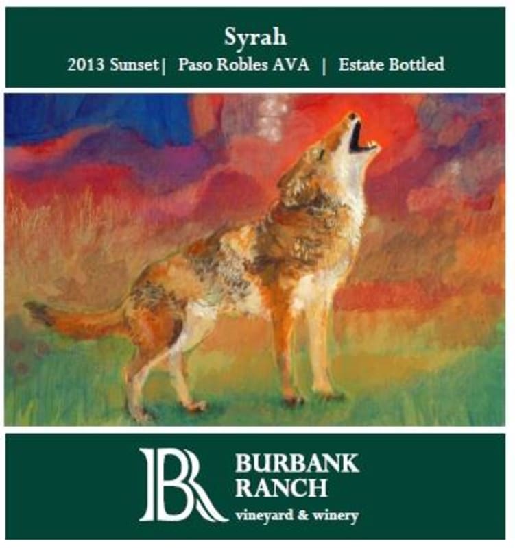 Burbank Ranch Sunset Syrah 2013 Front Label