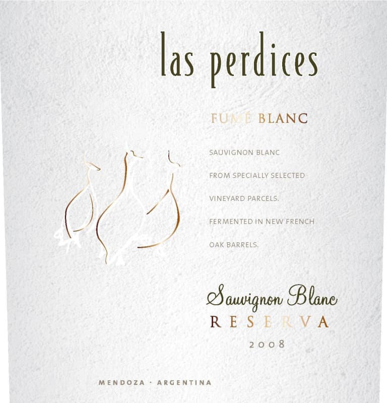 Las Perdices Fume Reserva Sauvignon Blanc 2008 Front Label