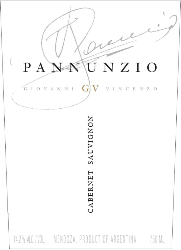 Las Piedras Pura Vid GV Pannunzio Cabernet Sauvignon 2012 Front Label