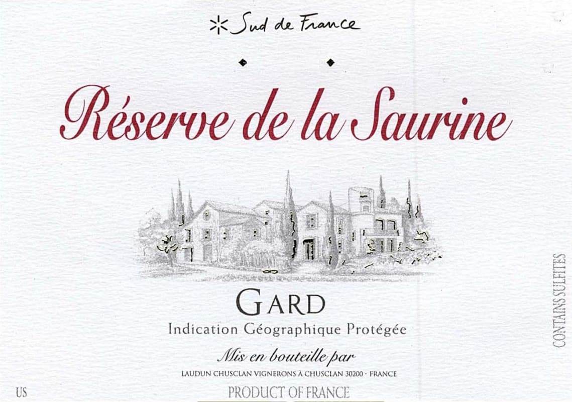 Laudun & Chusclan Vignerons Reserve de la Saurine Blanc 2014 Front Label