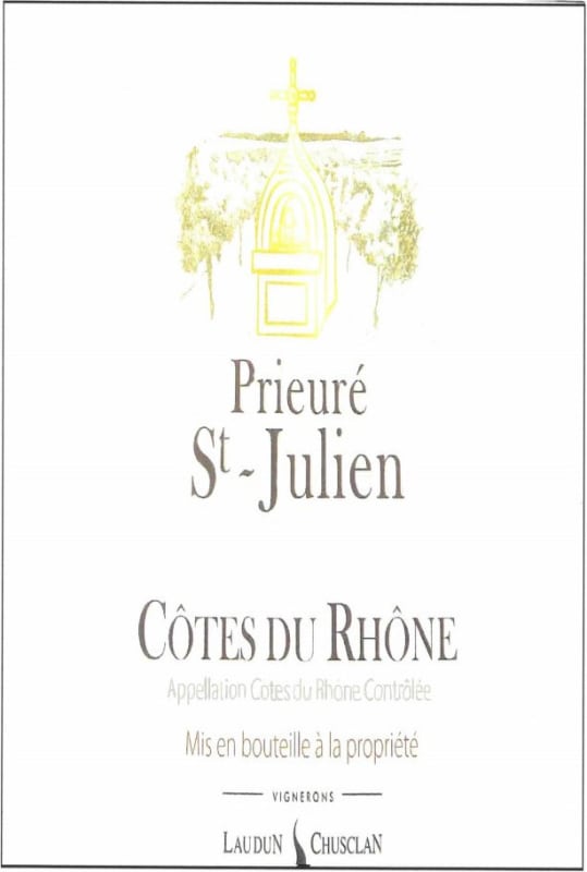 Laudun & Chusclan Vignerons Cotes du Rhone Prieure St-Julien 2015 Front Label