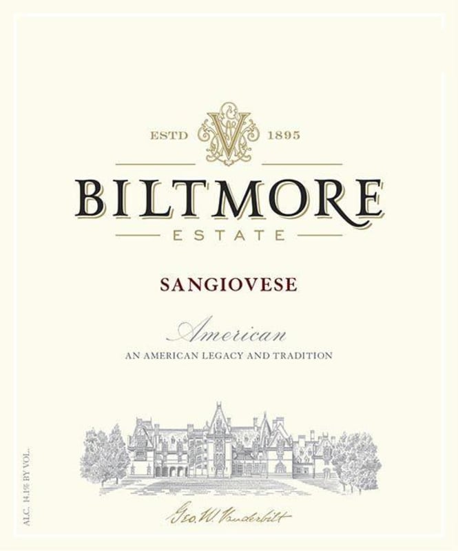 Biltmore Estate Sangiovese 2013 Front Label