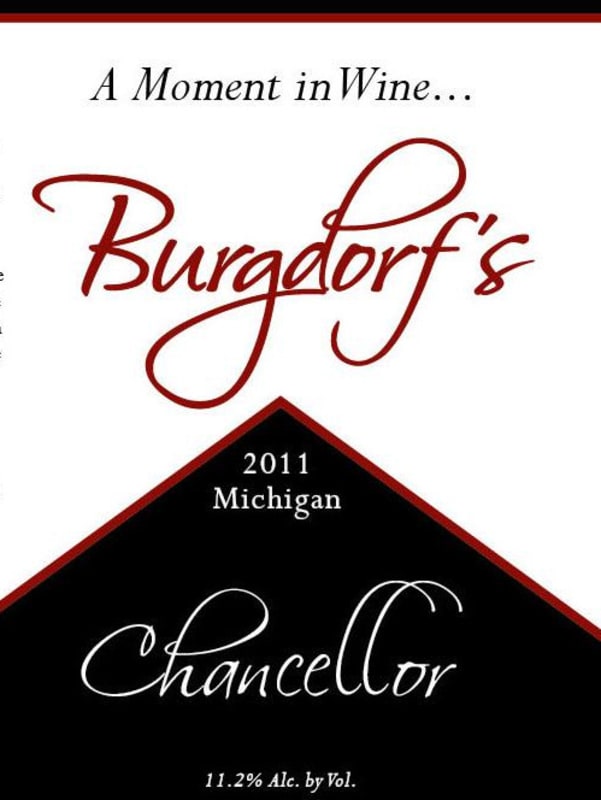 Burgdorf's Winery Chancellor 2011 Front Label
