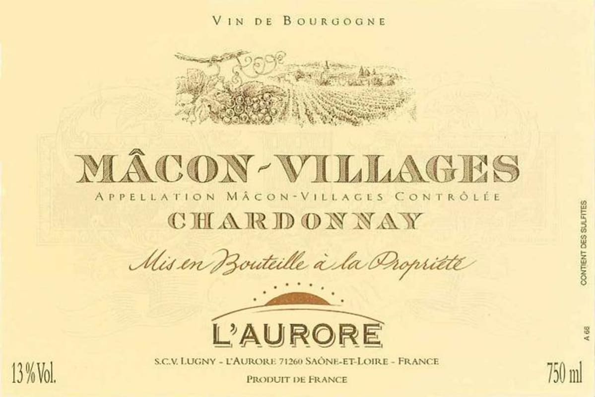 L'Aurore Macon-Villages Chardonnay 2014 Front Label