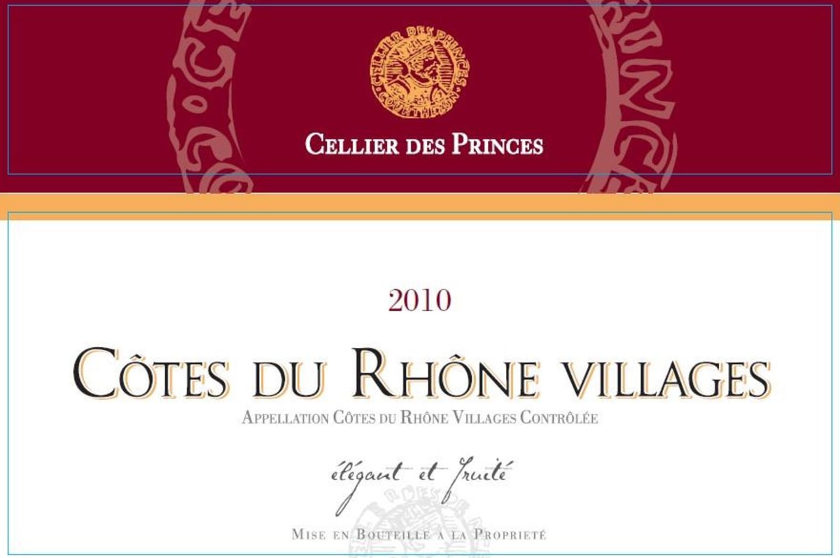 Le Cellier des Princes Cotes du Rhone Villages 2010 Front Label