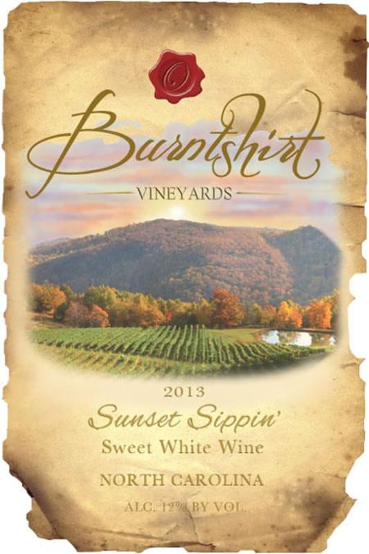 Burntshirt Vineyards Sunset Sippin 2013 Front Label
