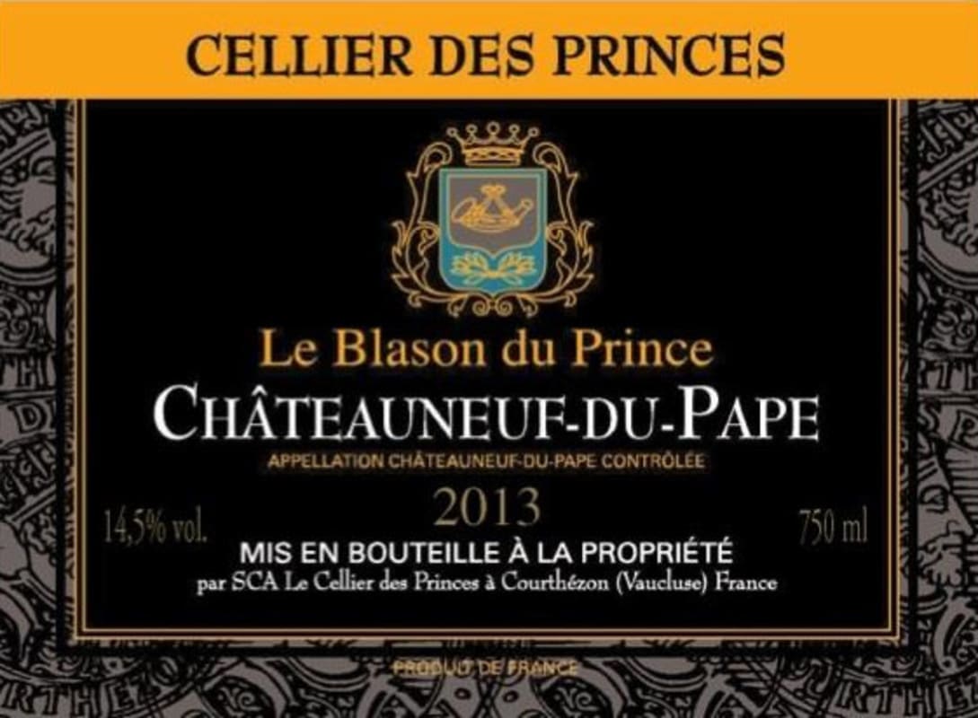 Le Cellier des Princes Chateauneuf-du-Pape Le Blason du Prince 2013 Front Label